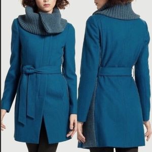 Anthropologie Blue Trench Coat